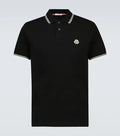 moncler-  contrast trimmed cotton polo shirt
