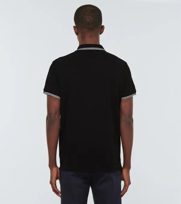 moncler-  contrast trimmed cotton polo shirt