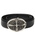 Chrome Hearts Oval Cross Buckle Belt Black