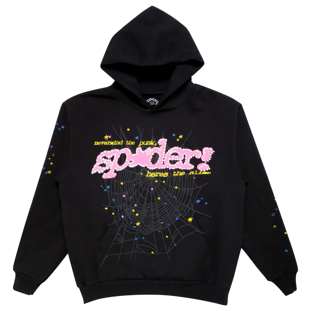 Sp5der P*NK V2 Hoodie Black