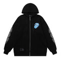 CHROME HEARTS Rolling Stones Blue Zip Up Hoodie BLACK