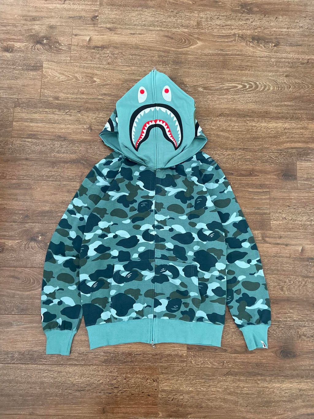 bape blue hoodie