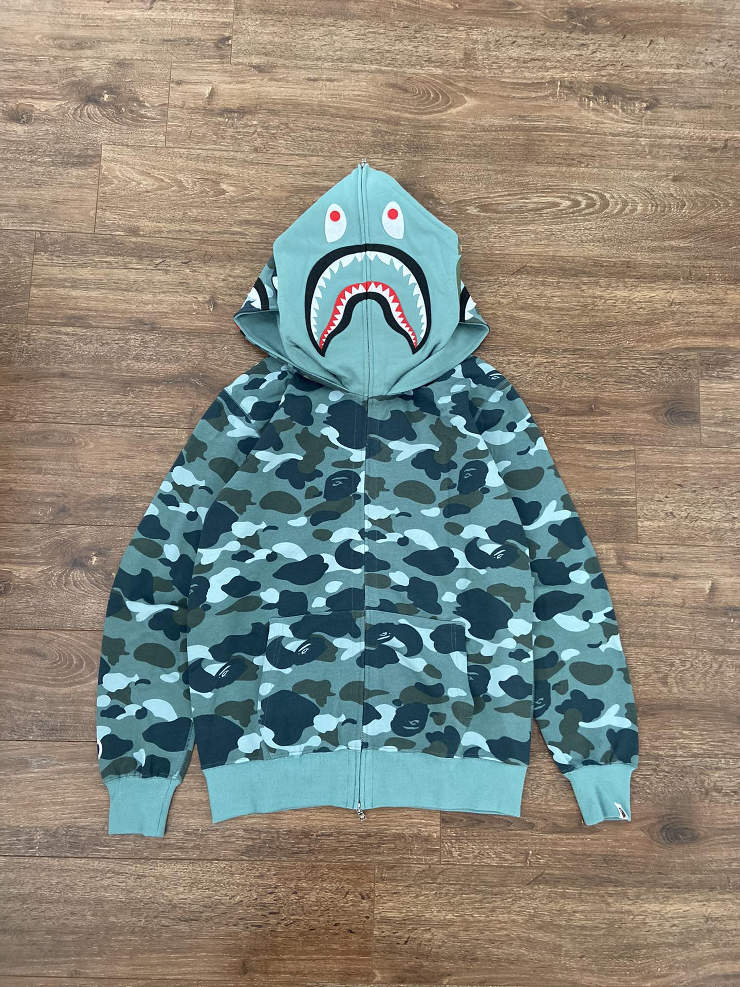 bape blue hoodie