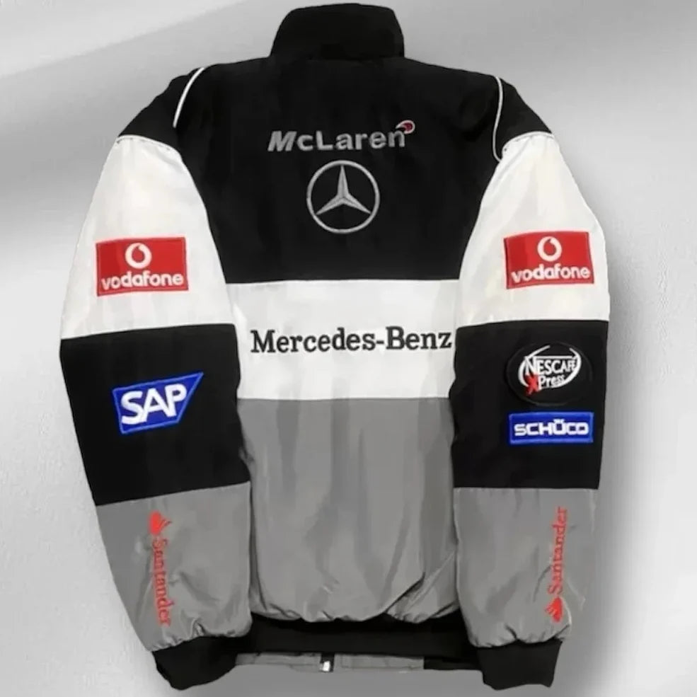 McLaren Mercedes Vodafone F1 Team Racing Jacket – Silver/Black/White