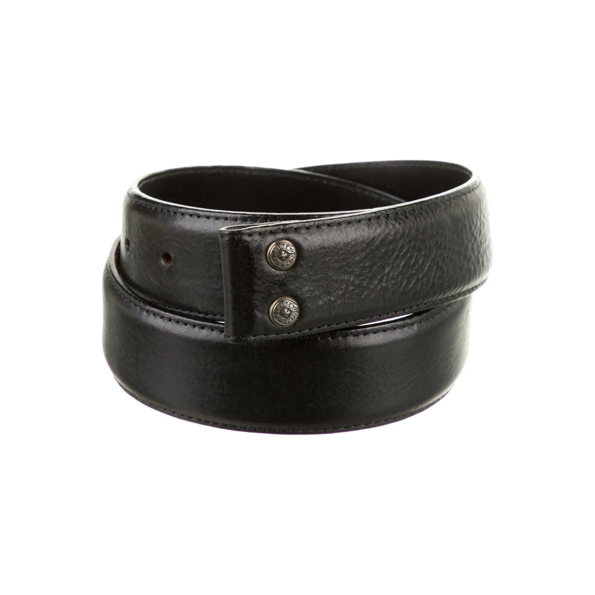 Chrome Hearts Scroll Label Rivet Leather Belt