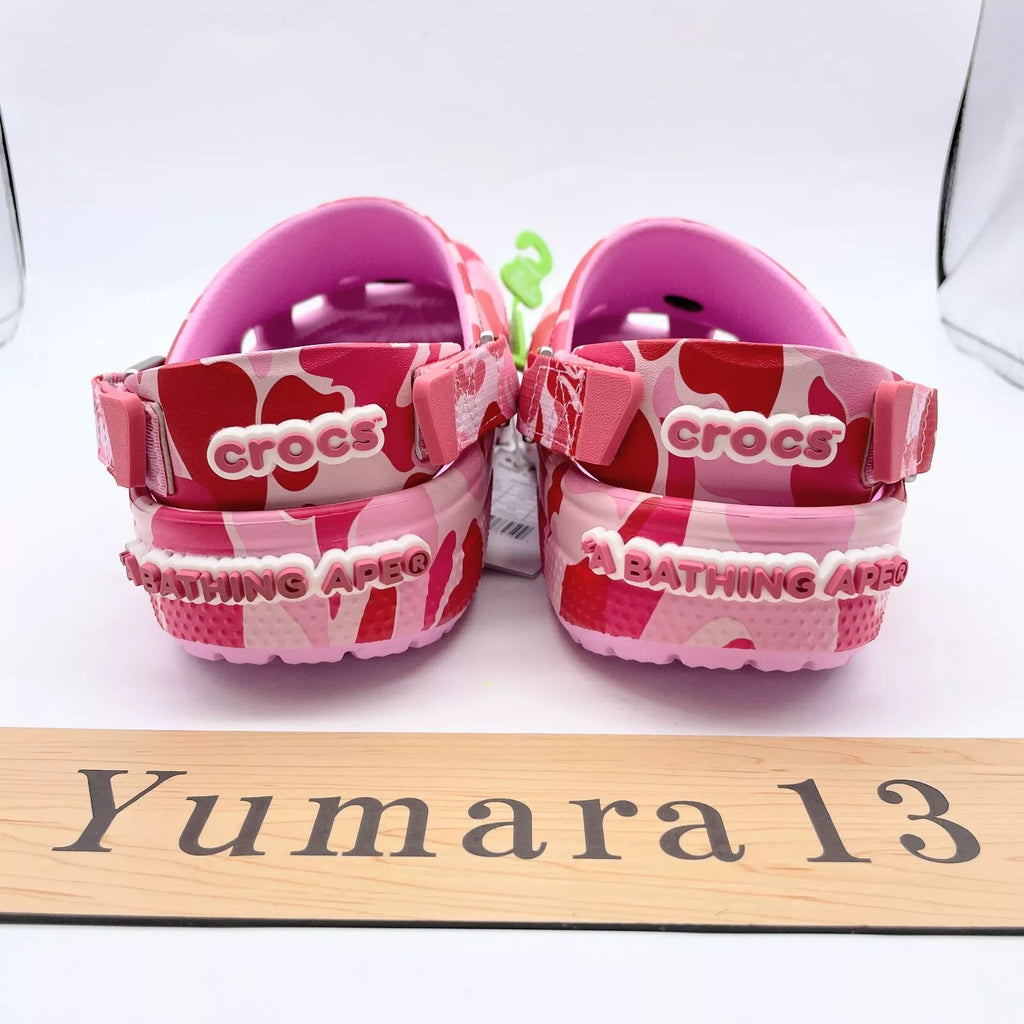 A BATHING APE®︎ × Crocs Clog Abc Camo Pink