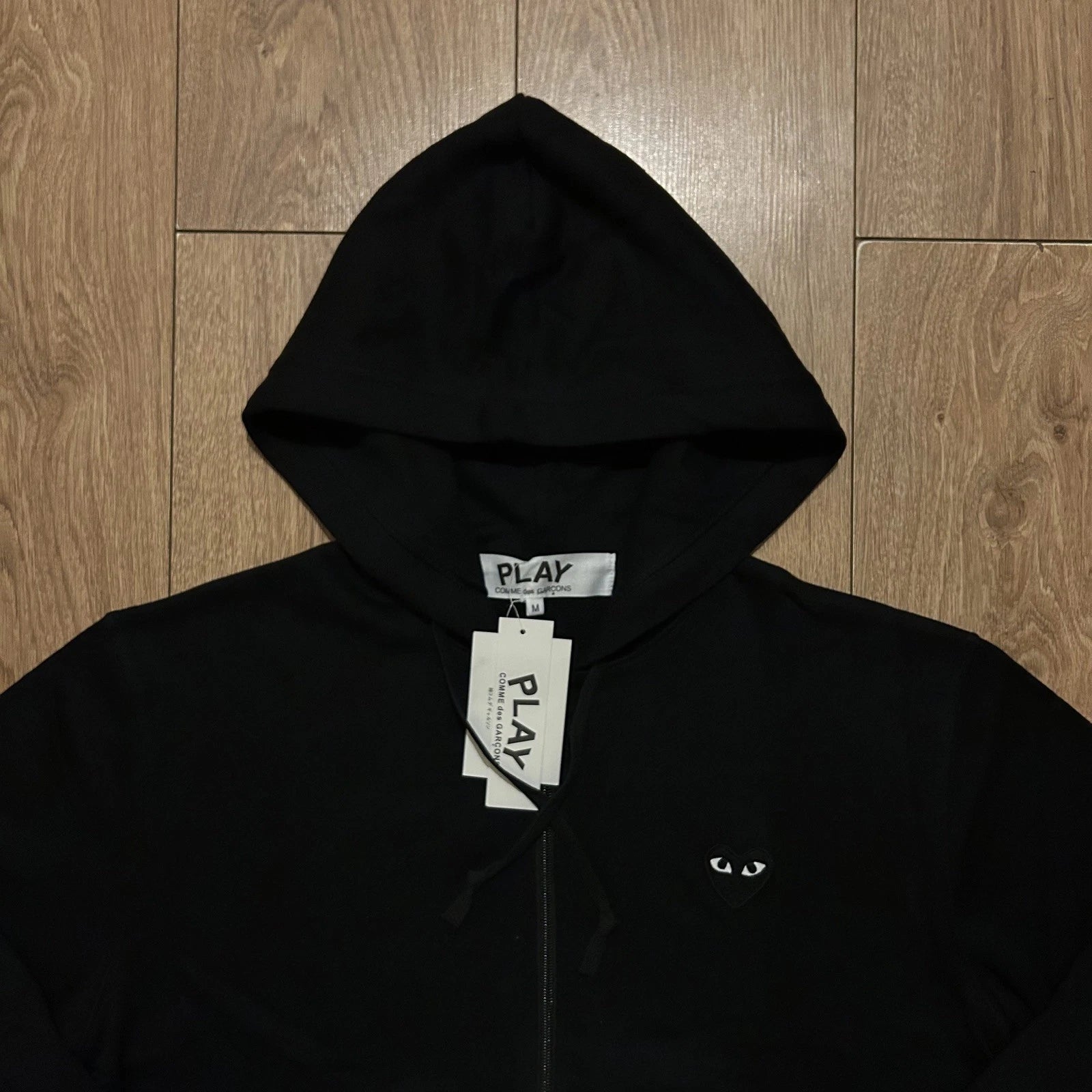 Comme Des Garçons Play Black Zip Up Logo Hoodie Men’s