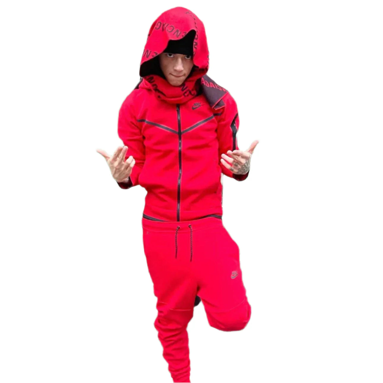 Nike Tech Fleece Full-Zip Hoodie Red/Black