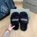 Balenciaga Furry Slides 'Black'