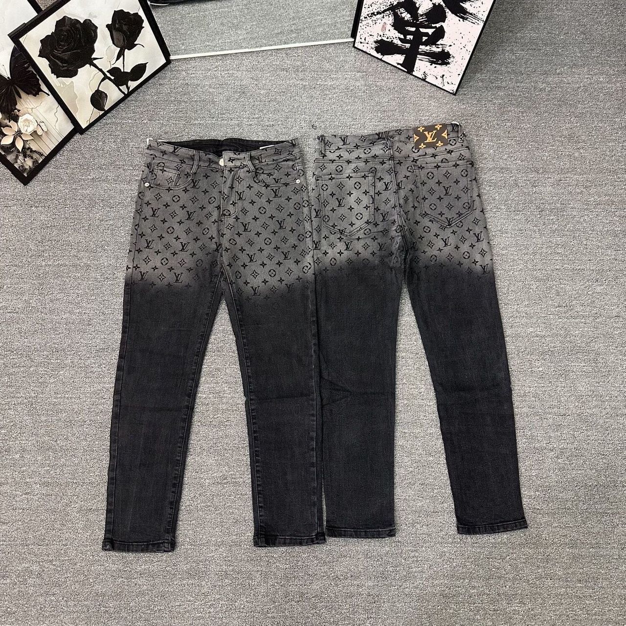 Grey/Black LV Jeans