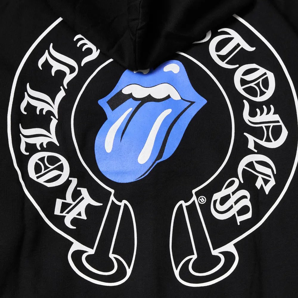 CHROME HEARTS Rolling Stones Blue Zip Up Hoodie BLACK