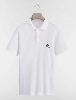 Polo Shirt with Dior Clover Embroidery