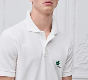 Polo Shirt with Dior Clover Embroidery