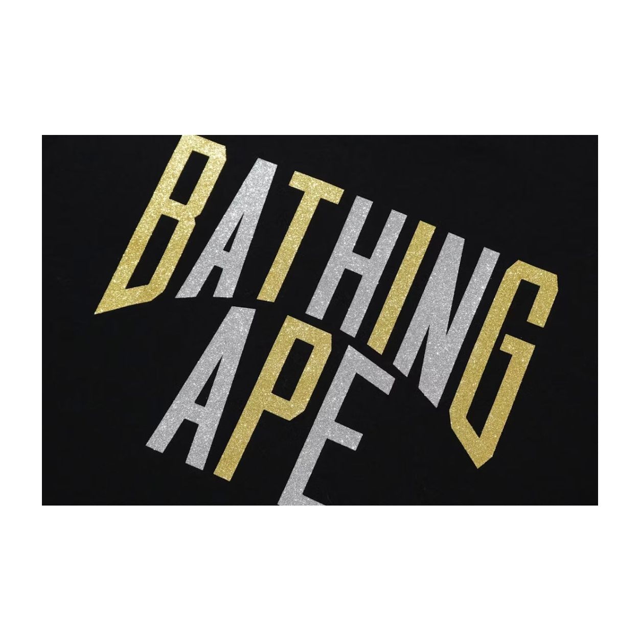 BAPE Glitter NYC Logo Tee Black