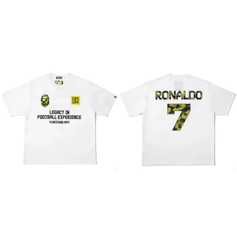 BAPE x CR7Life Big Ape Head Reflection Camo Tee White