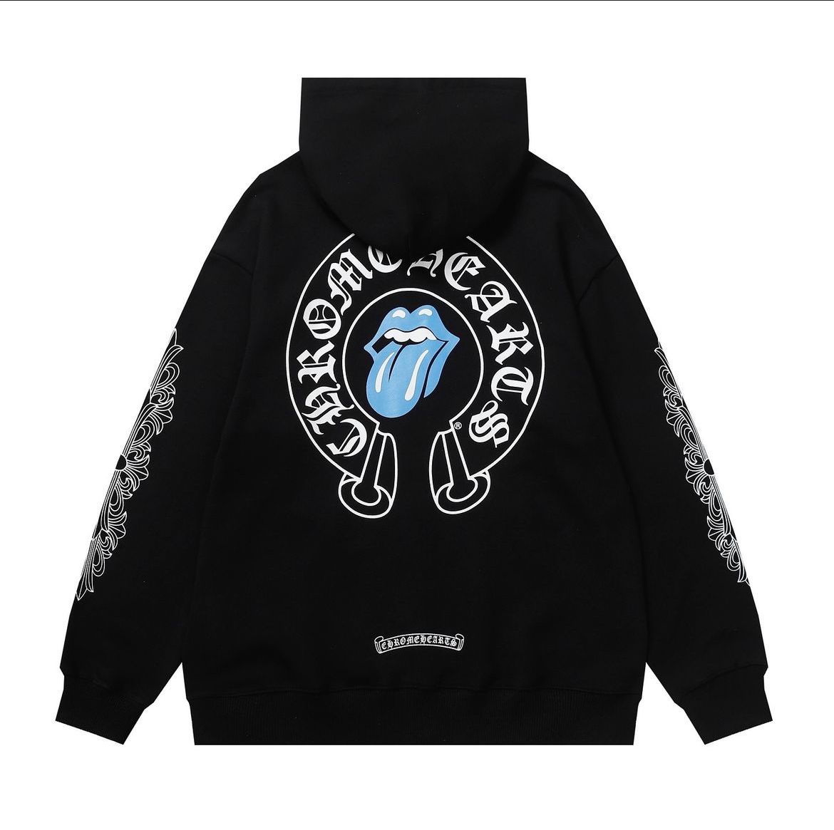 CHROME HEARTS Rolling Stones Blue Zip Up Hoodie BLACK