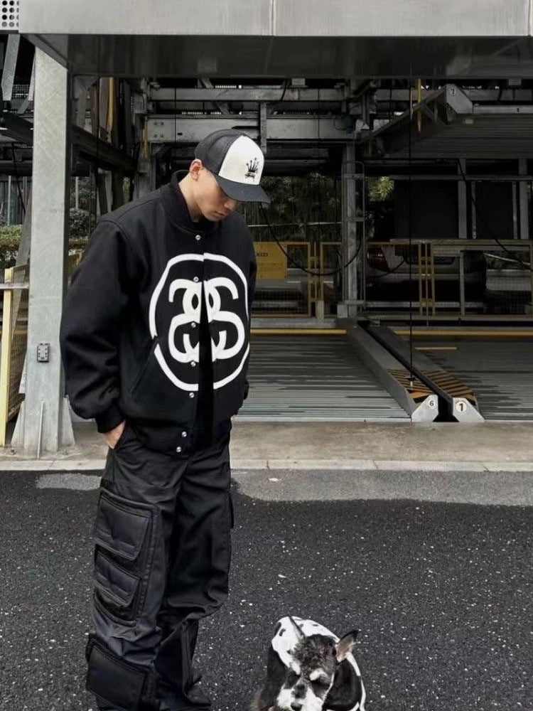 Stüssy Double S Logo Varsity Jacket