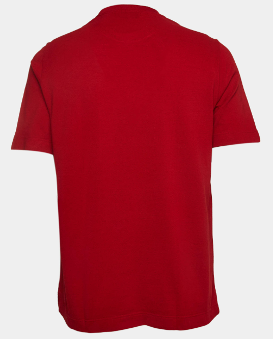 Hermes Red Cotton Pique Crew Neck T-Shir