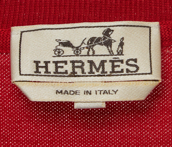 Hermes Red Cotton Pique Crew Neck T-Shir